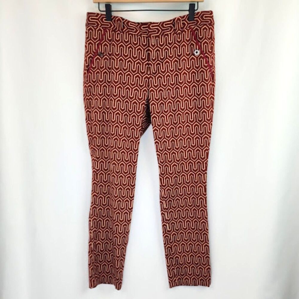 Anthropologie Cartonnier Women's Red Charlie Trouser Ankle Pants Size 12